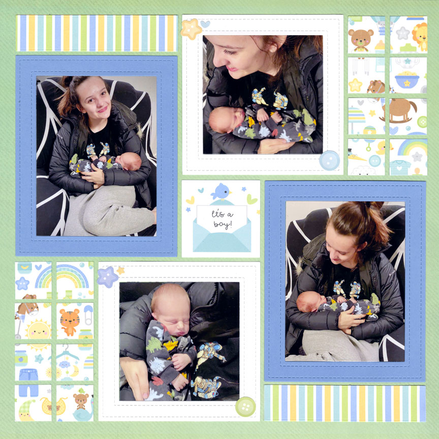 10 Baby Scrapbook Page Ideas with Mosaic Moments - Mosaic Moments Page  Layout System